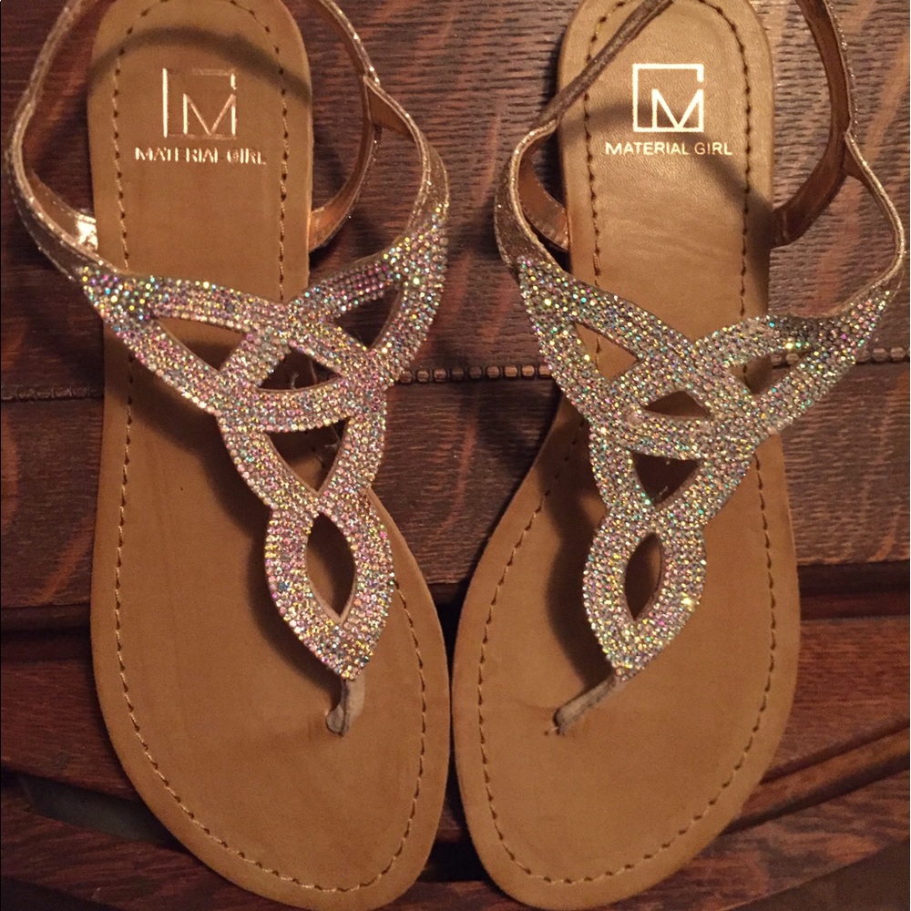NWOT Material Girl Rhinestone sandals