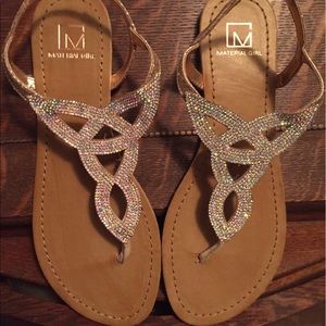 NWOT Material Girl Rhinestone sandals