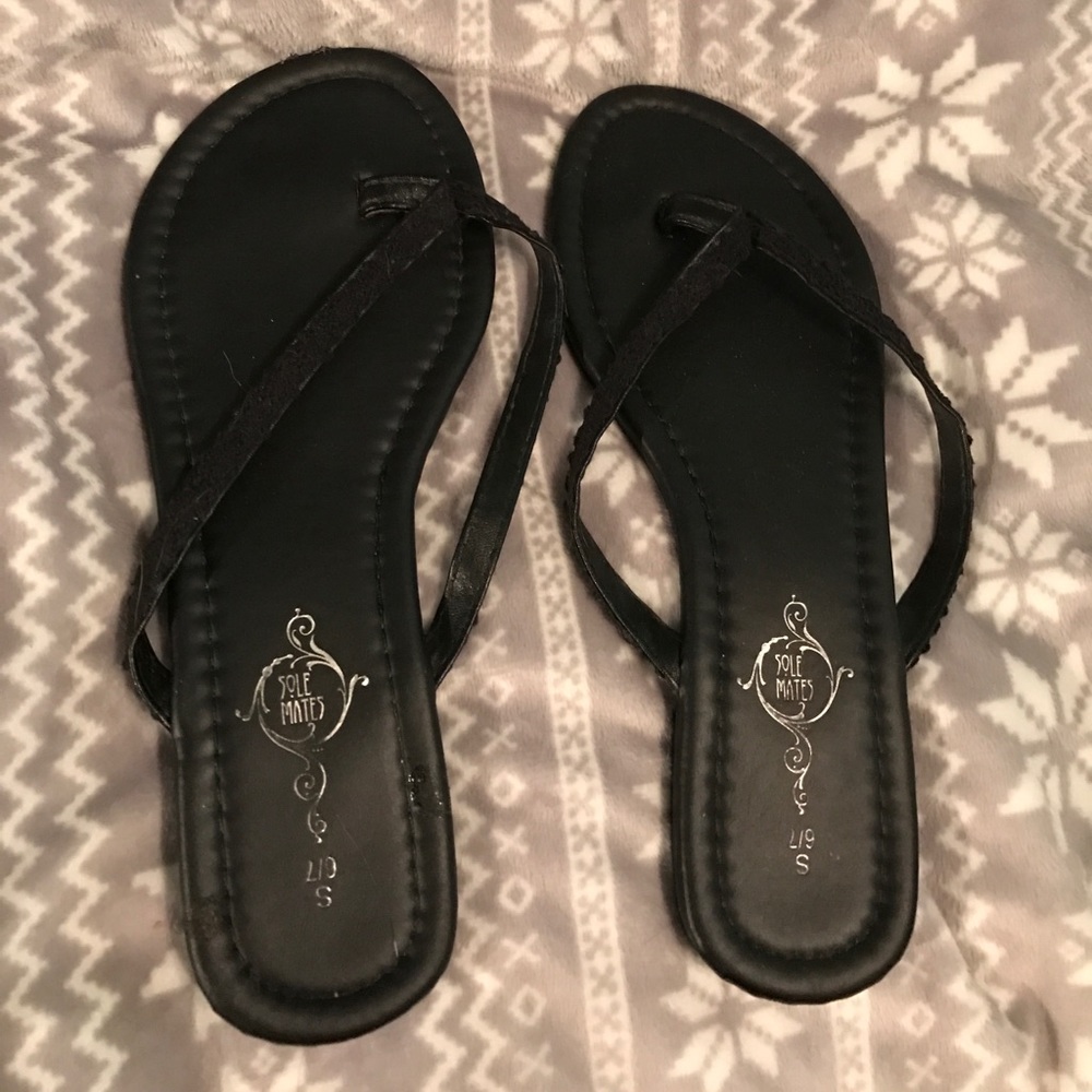 Black flip flops