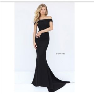 Black Sherri Hill off shoulder dress