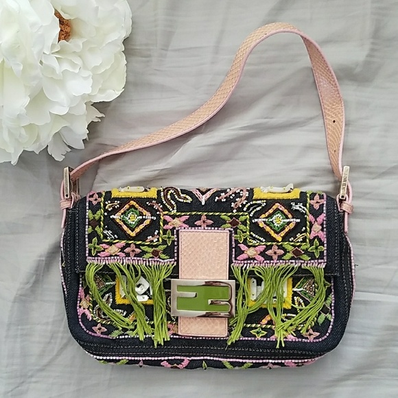 Fendi Handbags - Embroidered Fendi Baguette Bag