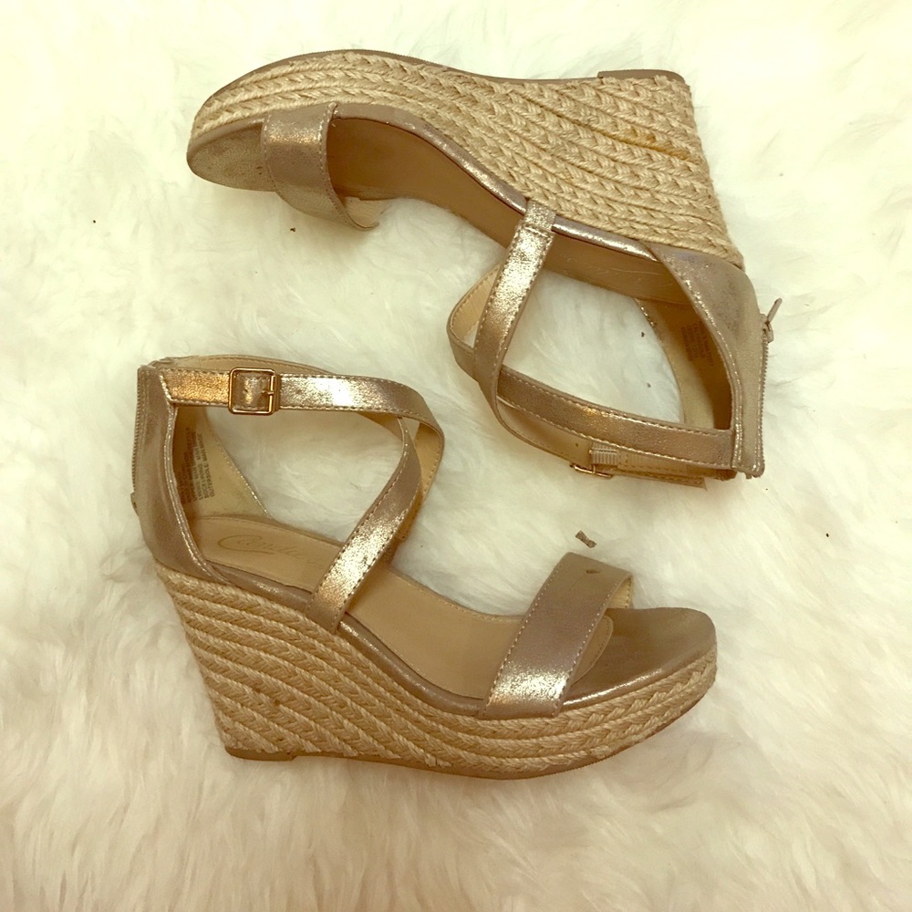 Gold Wedge Sandal