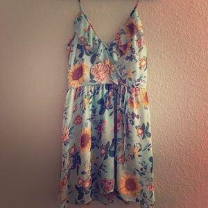 Band of Gypsies Blue Sunflower Dress Small S