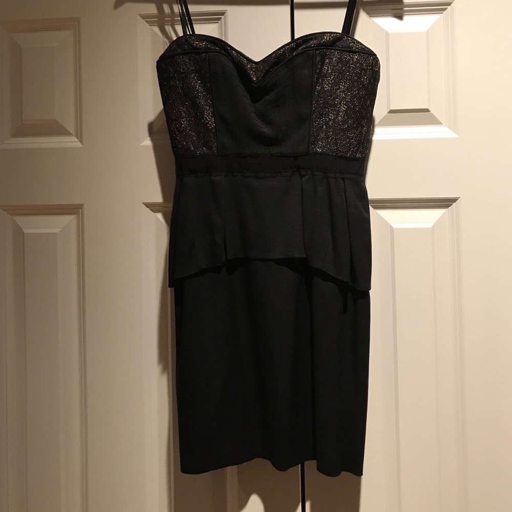 Black strapless BCBG dress