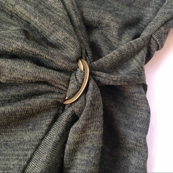 Last one Olive Green Bodycon Knit Wrap Sweater Dress - Picture 10 of 16