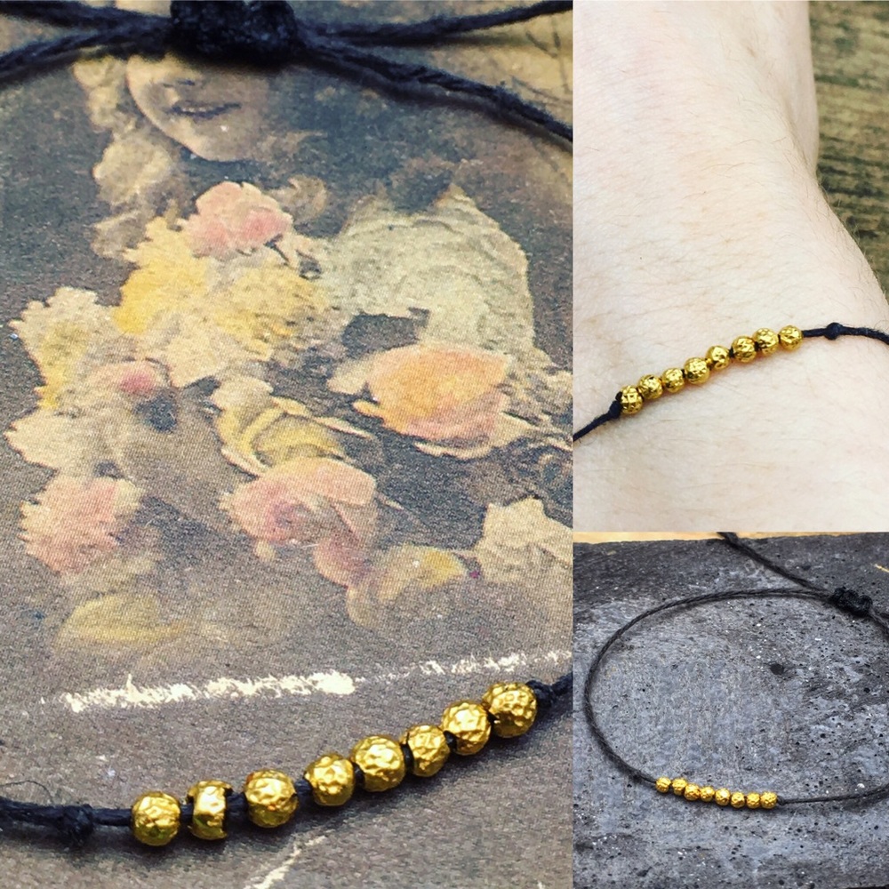 18k solid gold bead bracelet