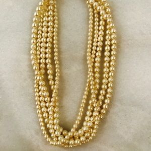Vintage faux pearl necklace, 5 strands