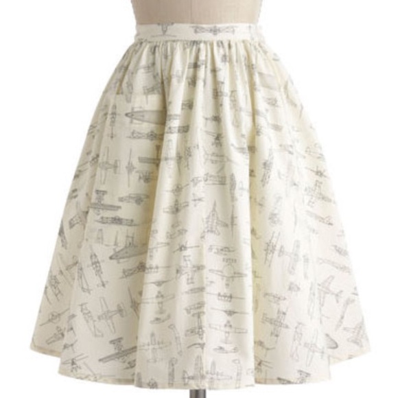 ModCloth Dresses & Skirts - Fervour On A Barrel Roll A-line Skirt