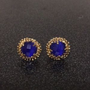 Royal blue Kendra scott studs with gold
