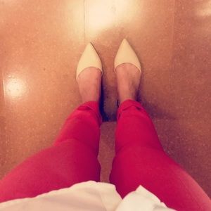 Orange H&M skinny pants