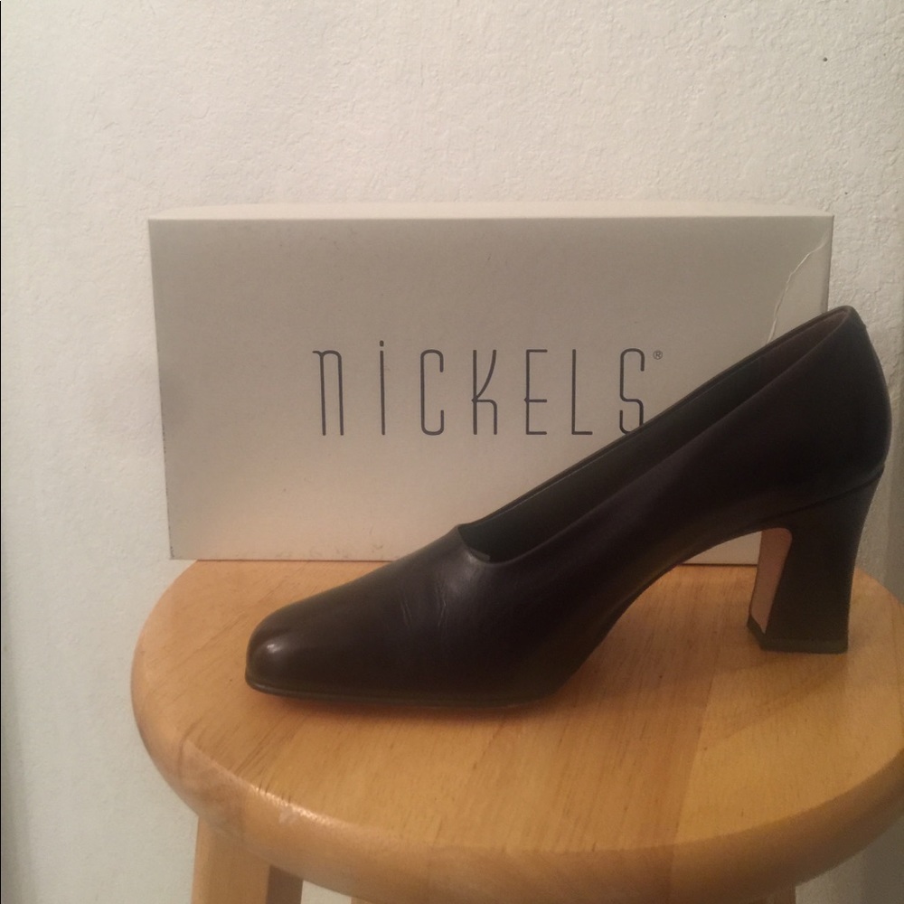 Nickels brown leather heels