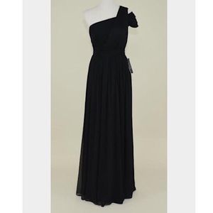J CREW Cara Silk Chiffon Gown in Black