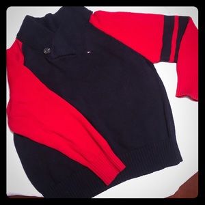 Tommy Hilfiger Navy and Red boys sweater Sz 6