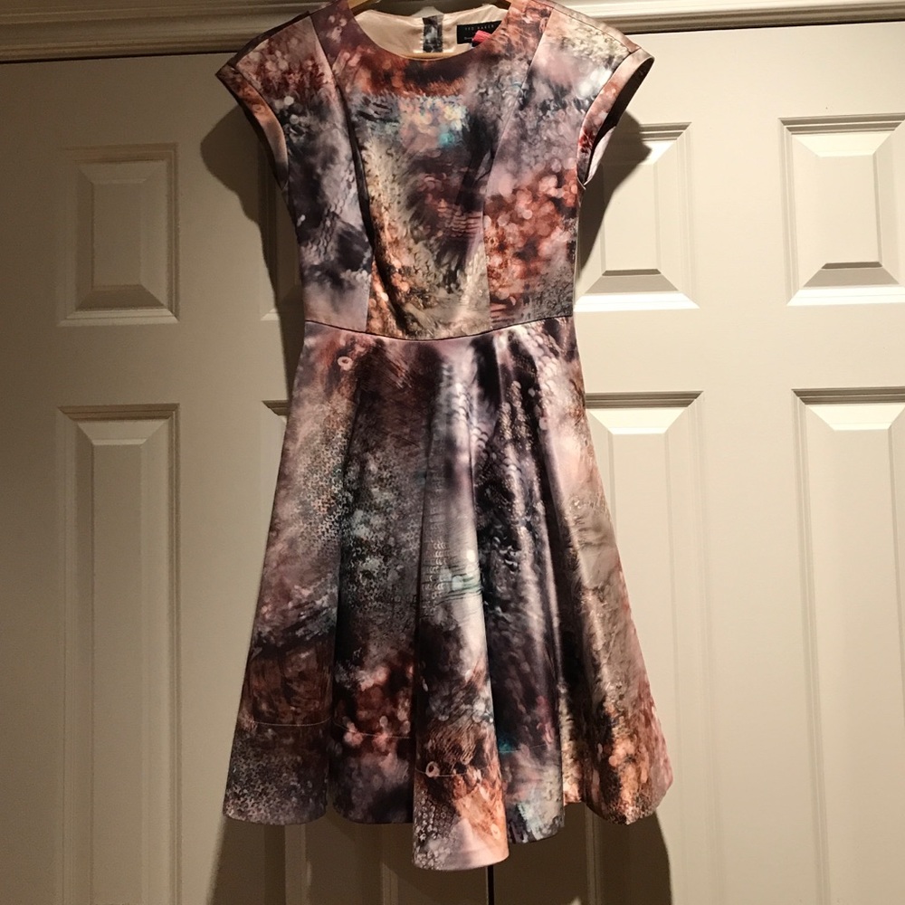 Full skirted patterned Ted Baker dress