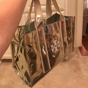 Silver Tory burch tote