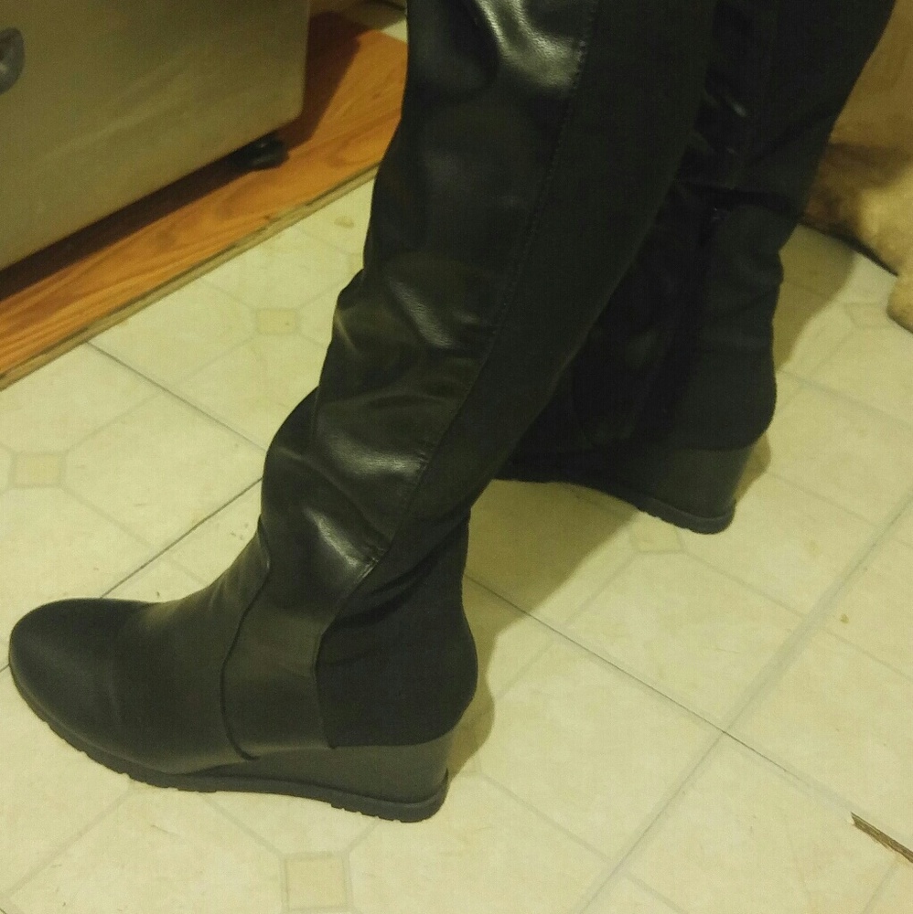 Black knee high boots
