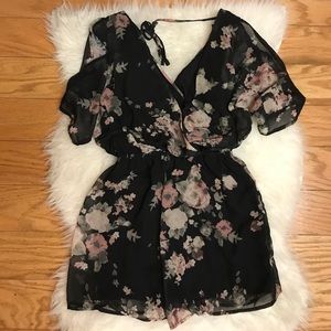 Floral Backless Romper