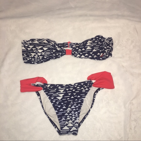 Billabong Other - Billabong Bikini Bandeau Nautical Swimsuit L M