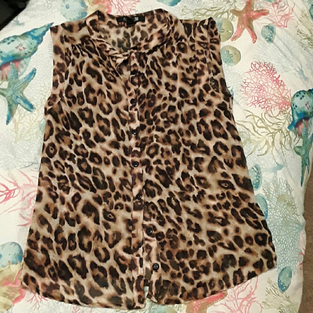 Cheetah print blouse_ forever 21