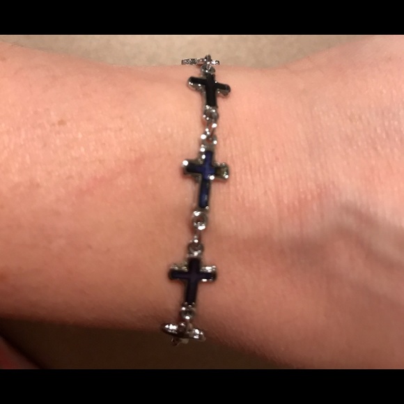 Dainty Cross Bracelet - Picture 2 of 4