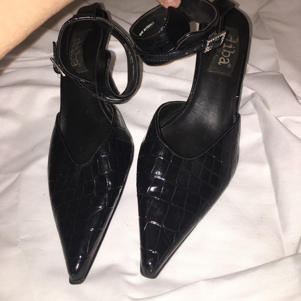DIBA CROC PRINT HEELS/ ankle straps