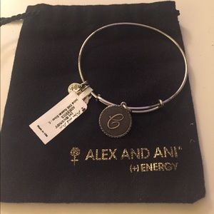 Alex and Ani initial "C" silver Bangle