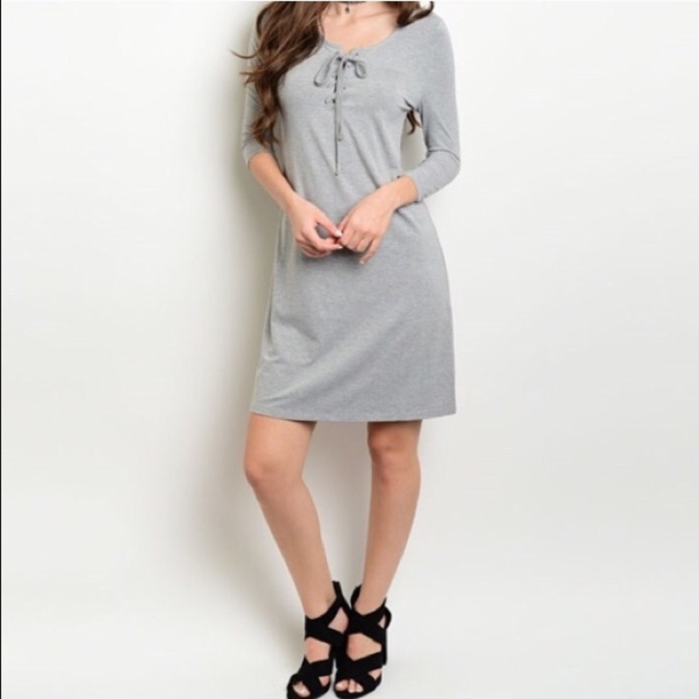 Boutique Cute Grey Dress