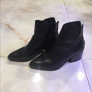 Black leather boots