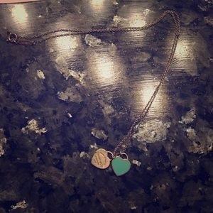 Tiffany turquoise mini double heart