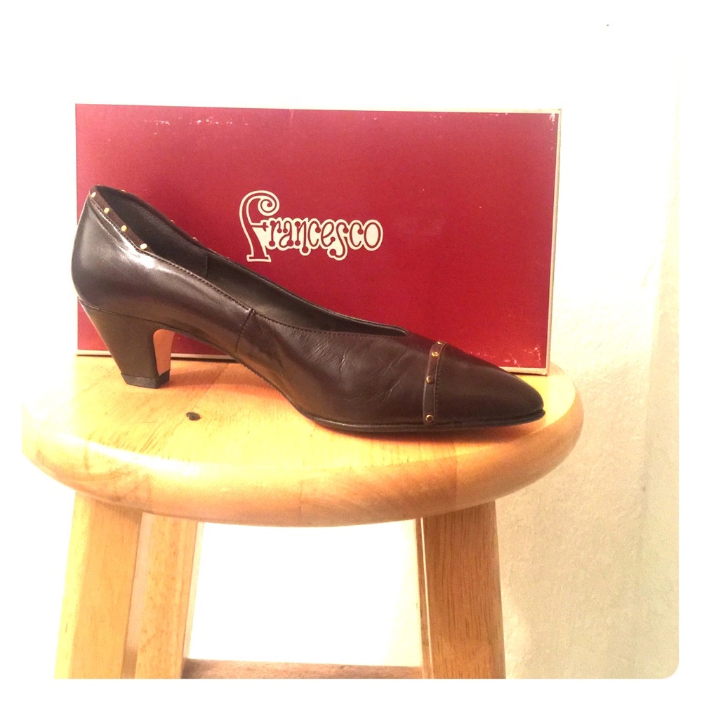 Francesco Brown leather heels