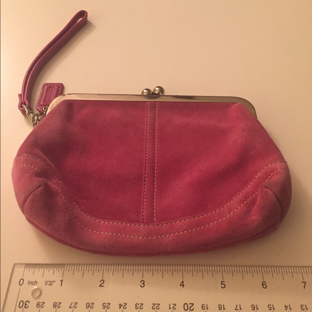 Coach Pink Suede Clutch