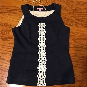 Navy and white Lilly Pulitzer top