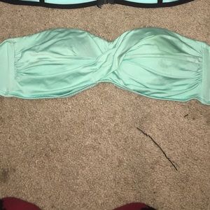 strapless light blue top