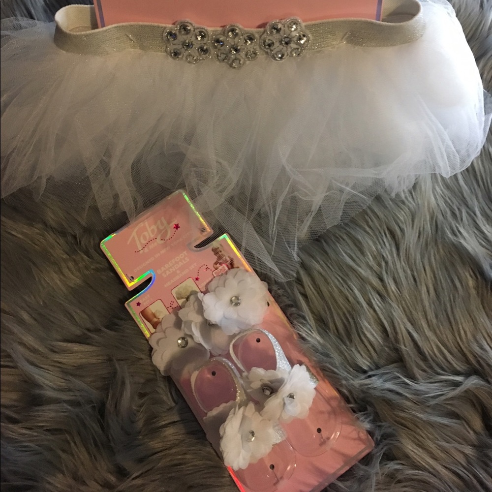 White/Silver Tutu Set