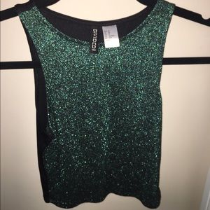 Sparkly green crop top