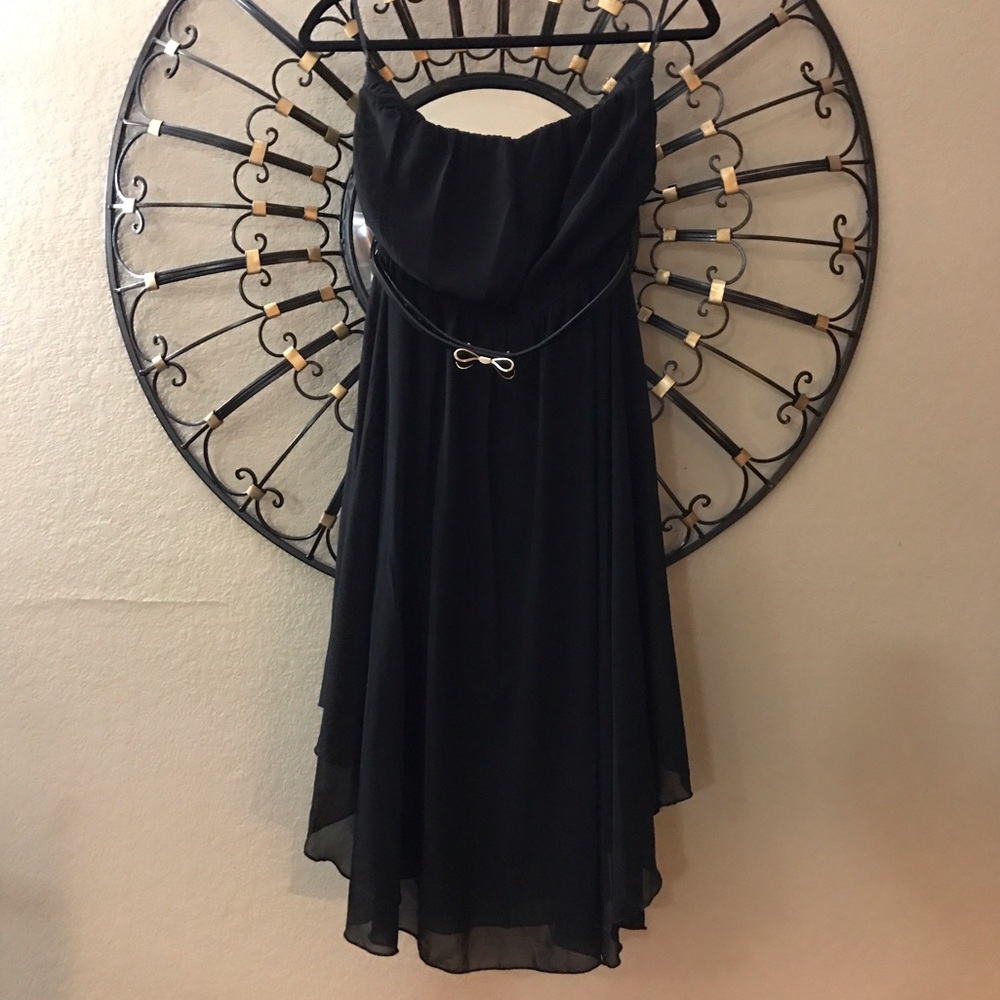 Strapless Flowy Black Dress