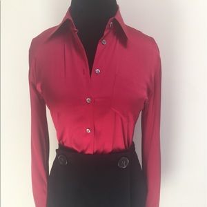 Max Mara Weekend Line Red Silk Blouse Max Mara Weekend Line Red Silk Blouse
