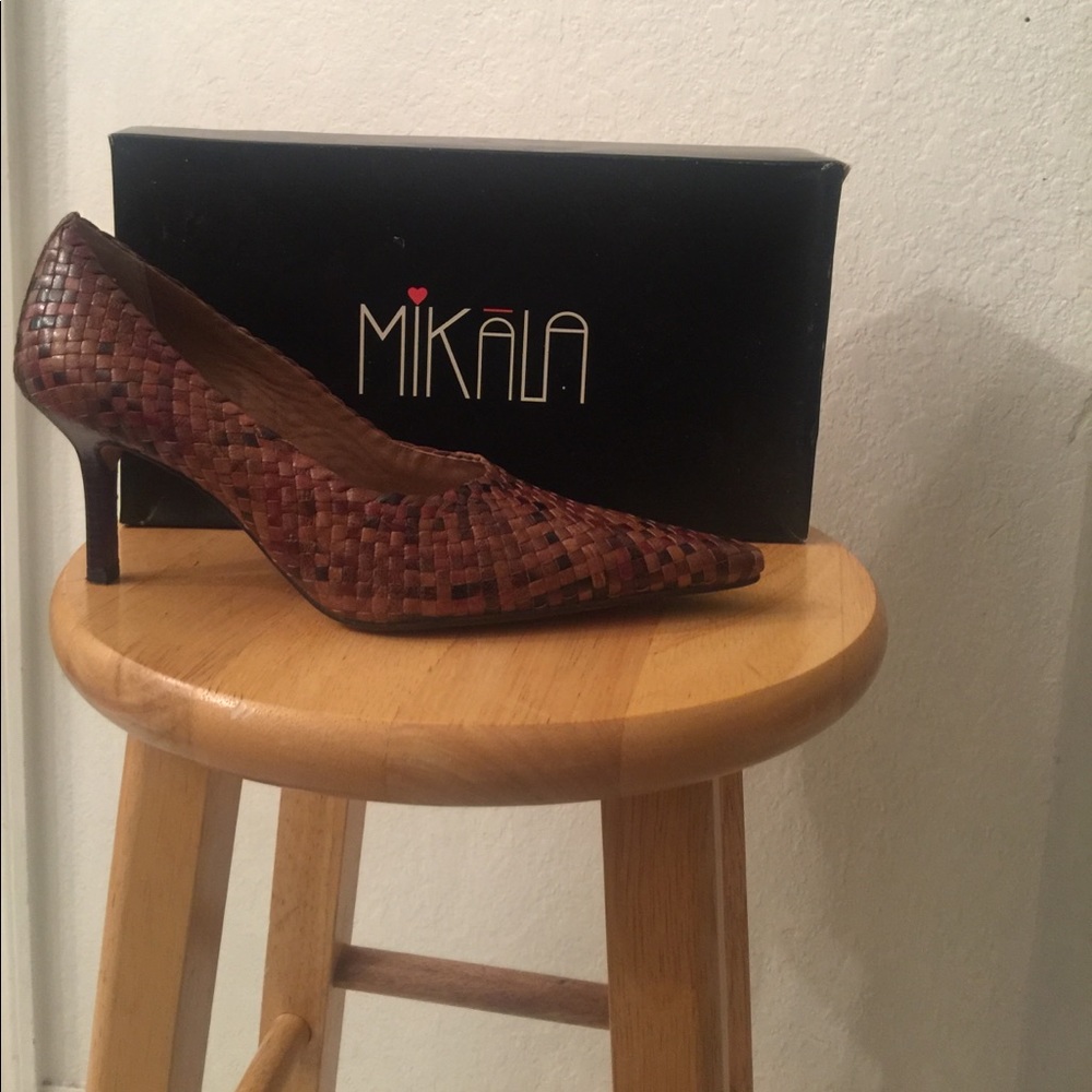 Mikala Brown Leather heels