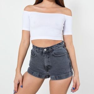 American Apparel High Rise Denim Shorts