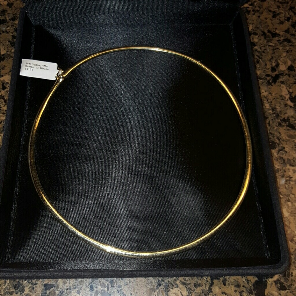 SOLD!!!●4MM 14K GOLD OMEGA NECKLACE