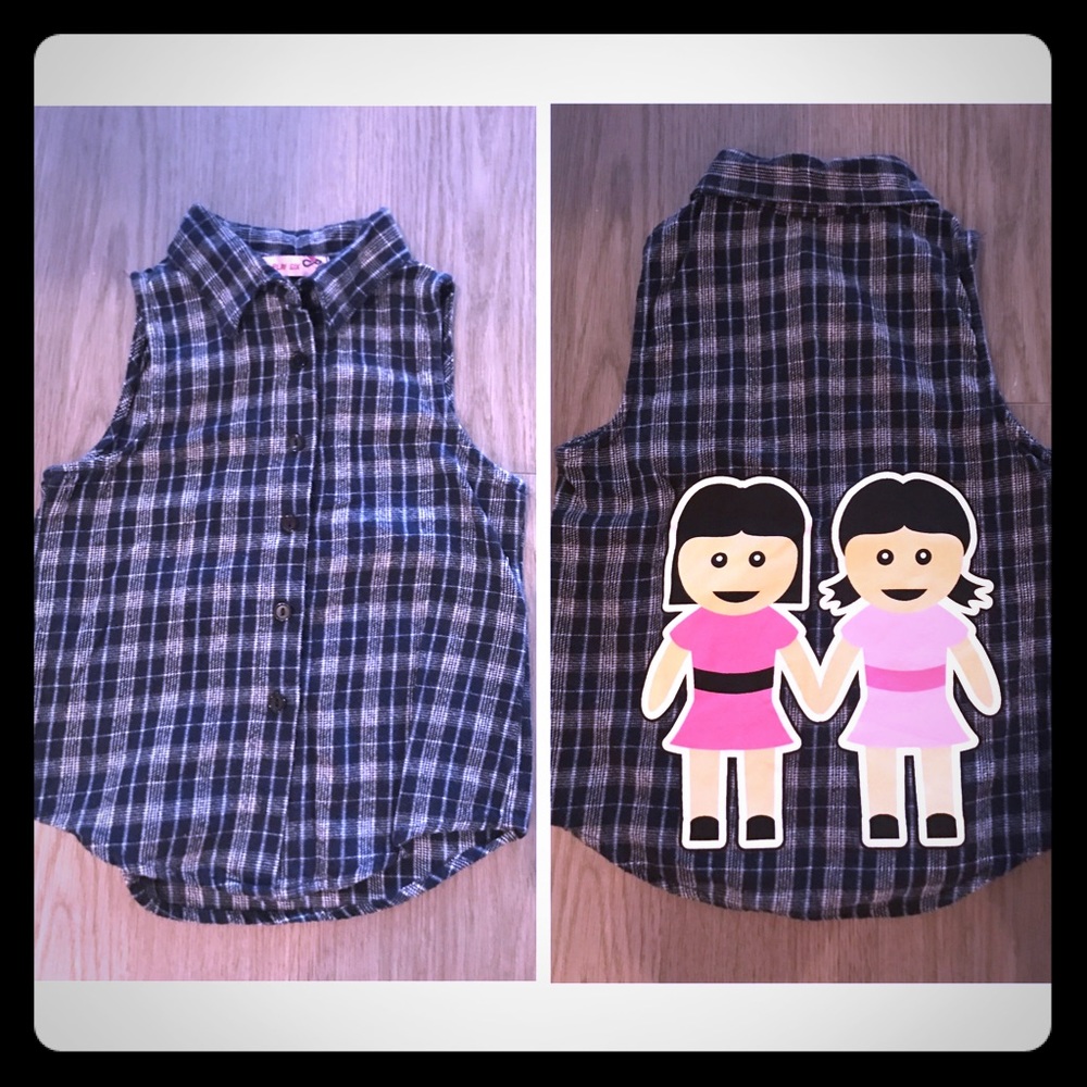 Play six girls Plaid twins Button Down sz 6T