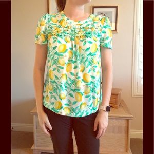 Elle Lemon Print Blouse