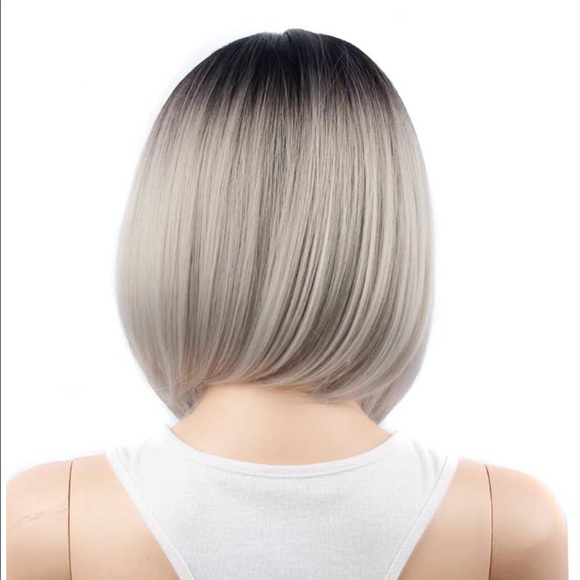 Ombre Black Gray Wig main image 4