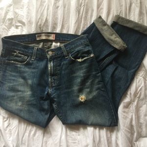 Levi's Destructed Boyfriend Jean - Dark Wash