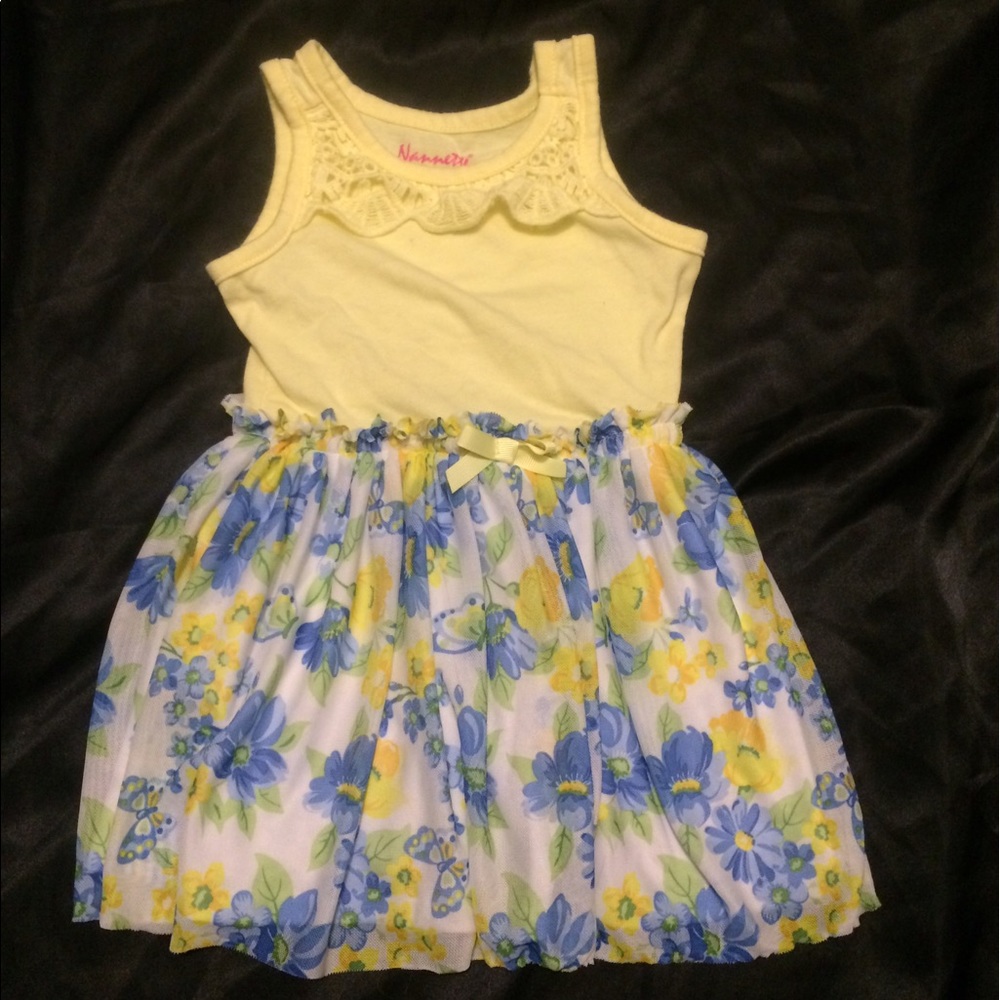 Yellow and Blue Floral Dress
