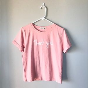 Pink "Thank You" tee