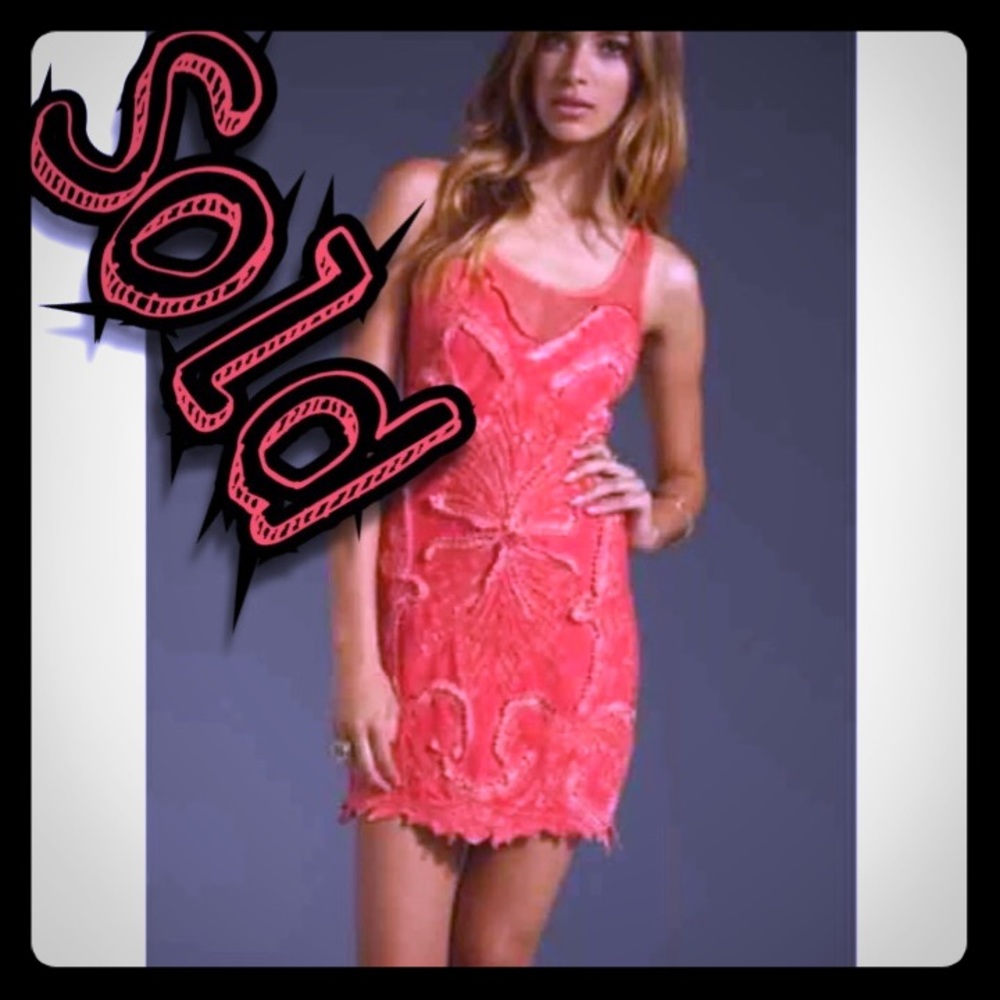 🎯❌SOLD❌🎯🌼Free People Pretty Coral Dress