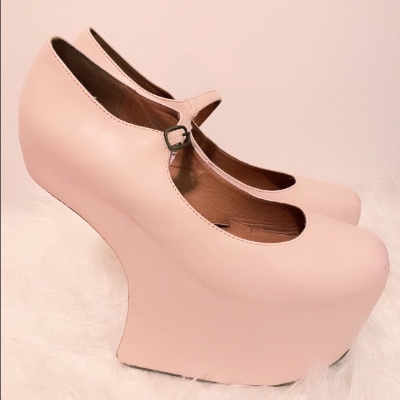 Jeffrey Campbell Shoes - Pink Leather Jeffrey Campbell Night-Walk Platforms