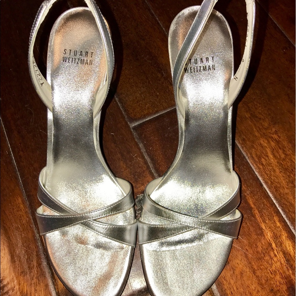 Stuart Weitzman Delovely silver heels