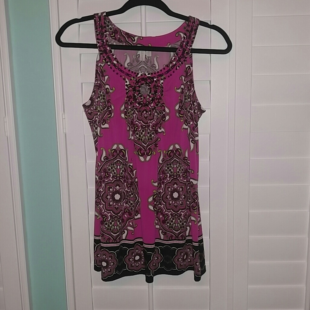 Beaded Pink Top